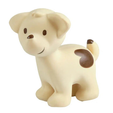 Puppy - Natural Organic Rubber Teether, Rattle & Bath Toy-Teethers-Tikiri Toys LLC-Tan-bluebird baby & kids