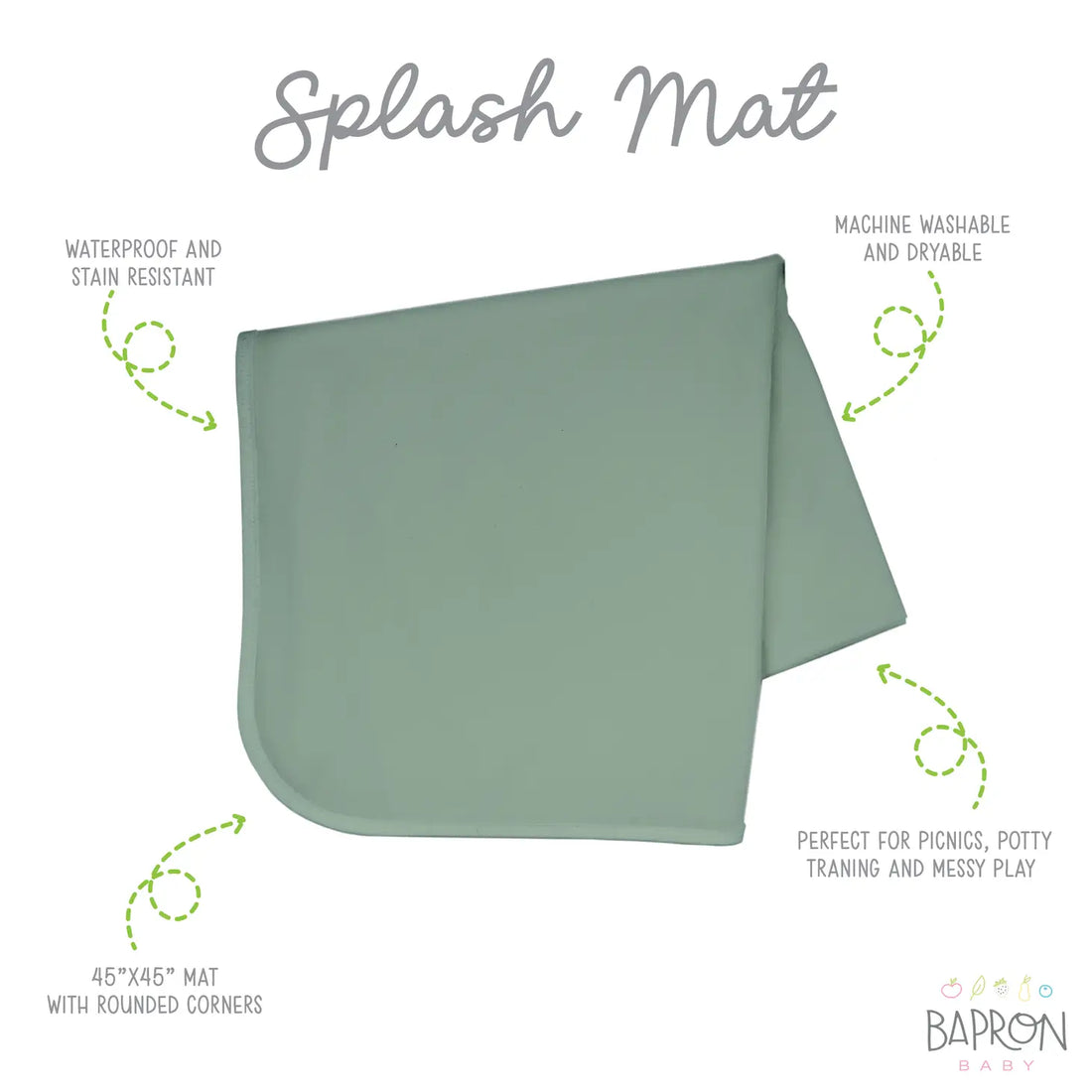 Waterproof Splash Mat - Sage
