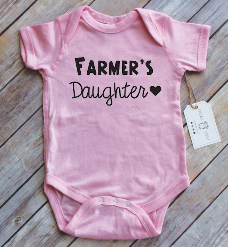 Farmer's Daughter Pink Baby Bodysuit