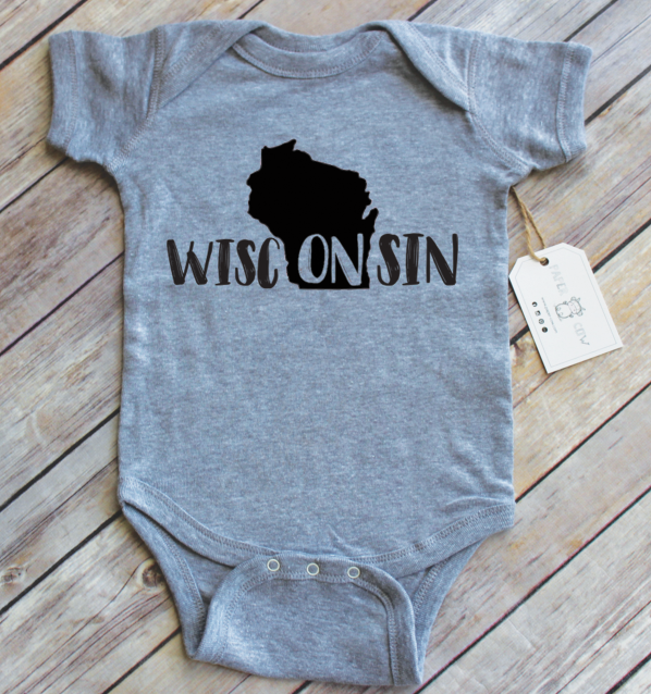 On Wisconsin Baby Bodysuit