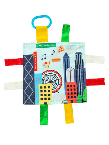 Chicago IL Windy City Baby Learning Crinkle Tag Squares