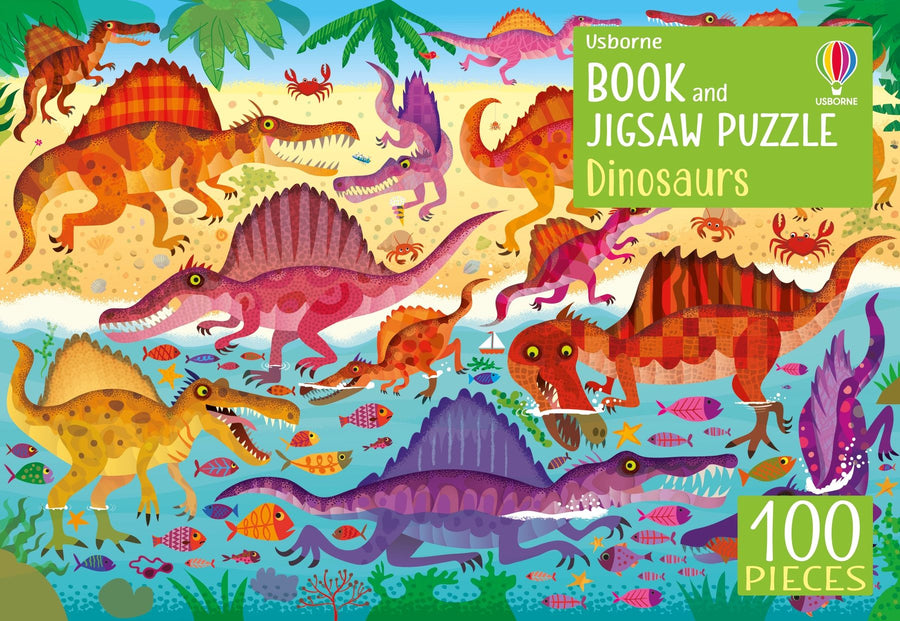 Book and Jigsaw Puzzle - Dinosaurs 100 PCS