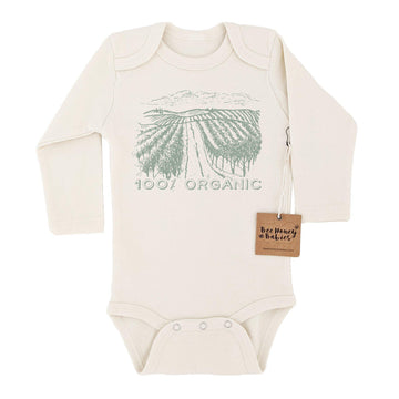 100% Organic Long Sleeve Bodysuit-Bodysuits-Bee Honey Babies-0-3 M-bluebird baby & kids