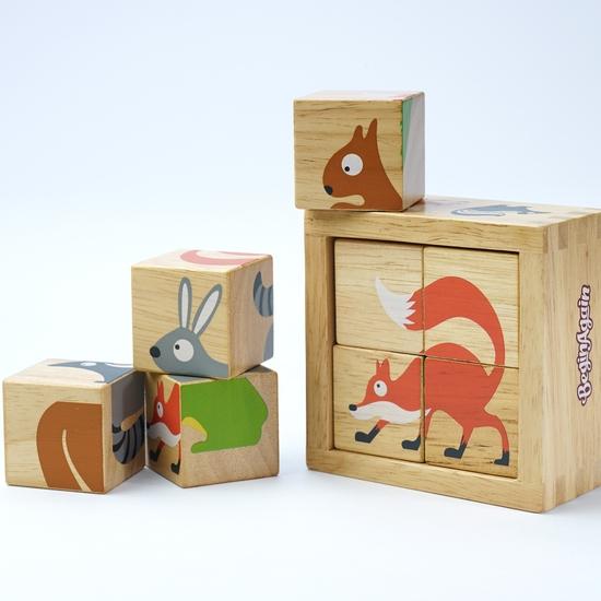 Backyard Animals Buddy Blocks-Wooden Toys-BeginAgain-bluebird baby & kids