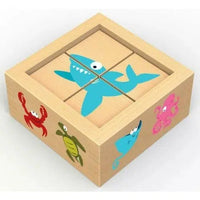 Ocean Creatures Buddy Blocks-Wooden Toys-BeginAgain-bluebird baby & kids