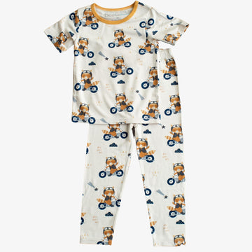 Moto Raccoon Pajama-Pajamas-Bestaroo-5Y-bluebird baby & kids