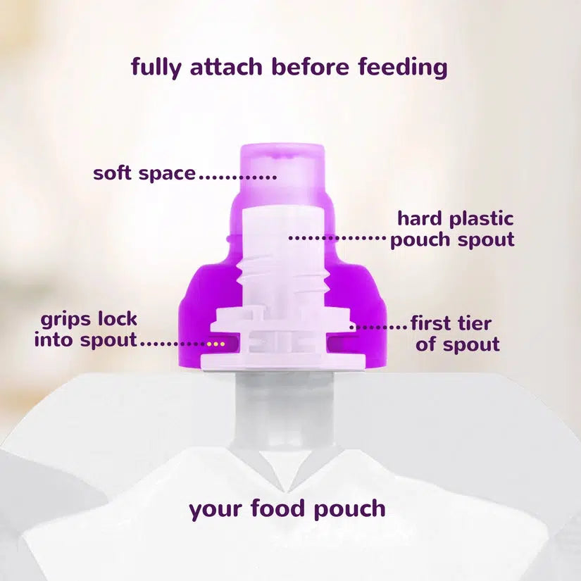 SoftSip Food Pouch Top - 2 CT | Red/Purple-Nursing & Feeding-ChooMee-bluebird baby & kids