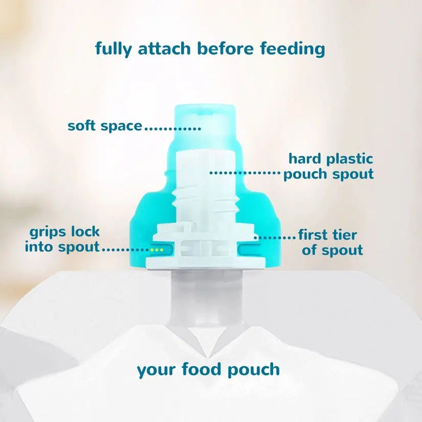 SoftSip Food Pouch Top - 4 CT | Swirl Colors-Nursing & Feeding-ChooMee-bluebird baby & kids