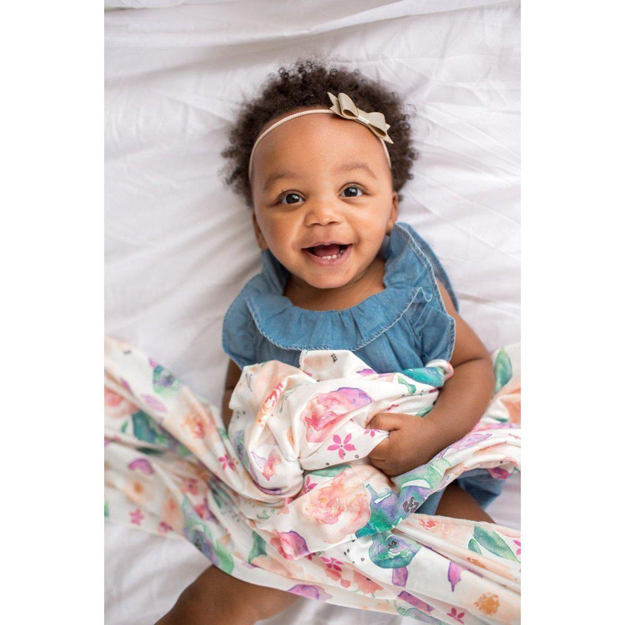 Bloom Knit Swaddle Blanket-Swaddle Blankets-Copper Pearl-bluebird baby & kids