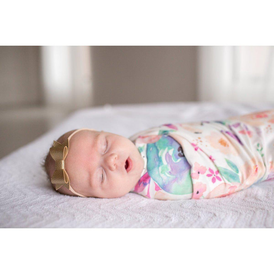 Bloom Knit Swaddle Blanket-Swaddle Blankets-Copper Pearl-bluebird baby & kids