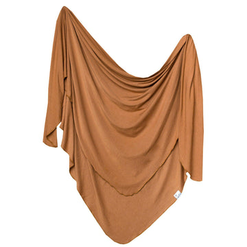 Camel Knit Swaddle Blanket-Swaddle Blankets-Copper Pearl-bluebird baby & kids