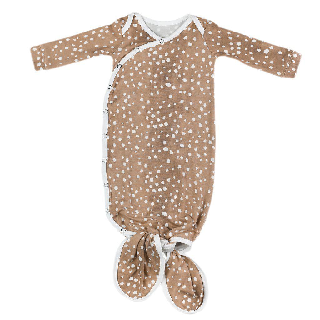 Fawn Newborn Knotted Gown-Gowns-Copper Pearl-bluebird baby & kids