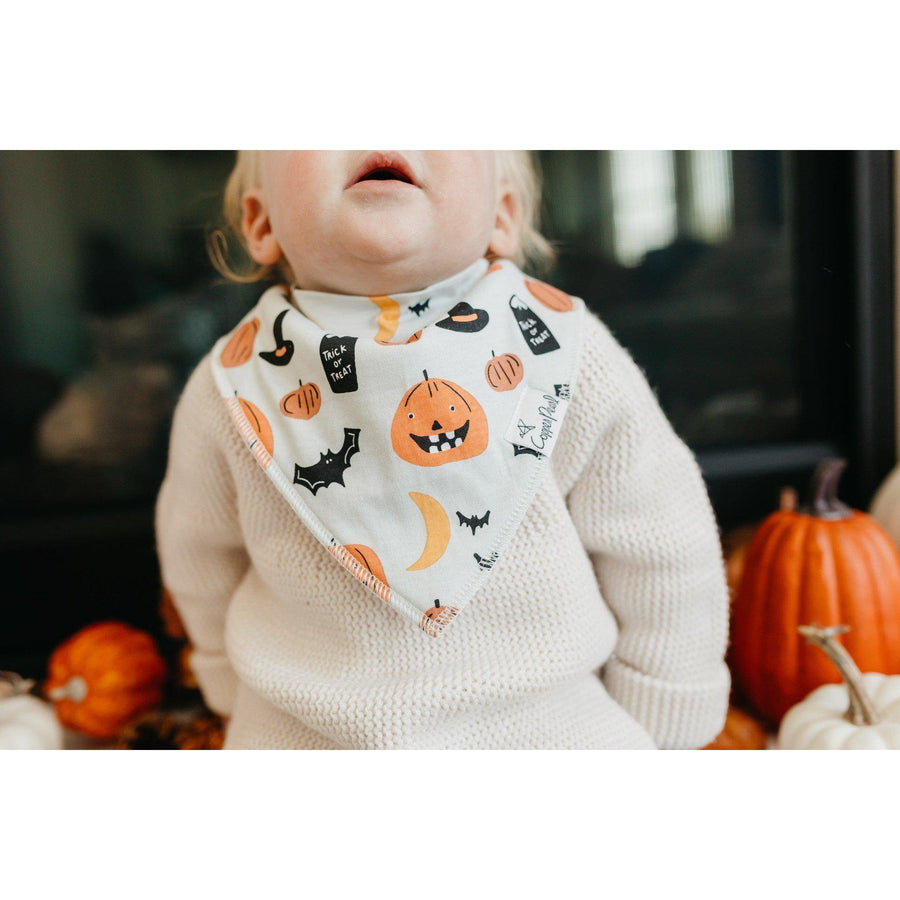 Trick Halloween Bandana Drool Bibs-Bibs-Copper Pearl-Bats & Pumpkins-bluebird baby & kids
