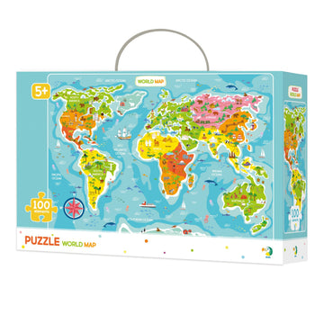 Map of the World Jigsaw Puzzle (100 pcs)-Puzzles-Cubika-bluebird baby & kids