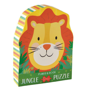 Lion Jigsaw Puzzle (12 pc)-Puzzles-Floss & Rock-bluebird baby & kids