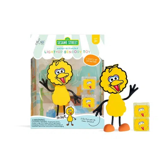 Big Bird Sesame Street GloPal Character + 2 cubes-Bath Toys-GloPals-bluebird baby & kids
