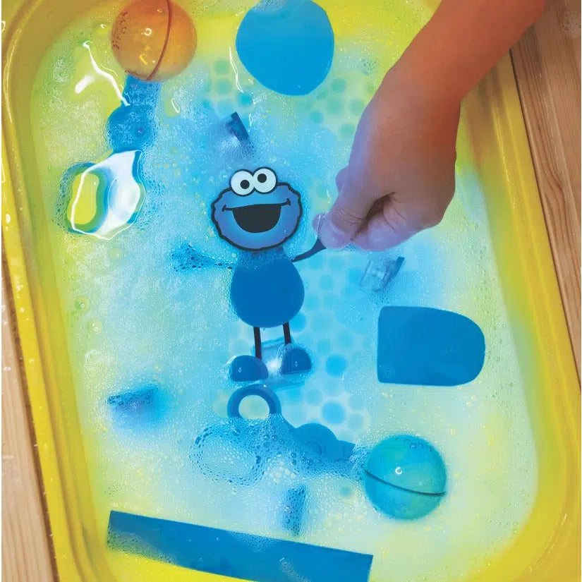 Cookie Monster Sesame Street GloPal Character + 2 cubes-Bath Toys-GloPals-bluebird baby & kids