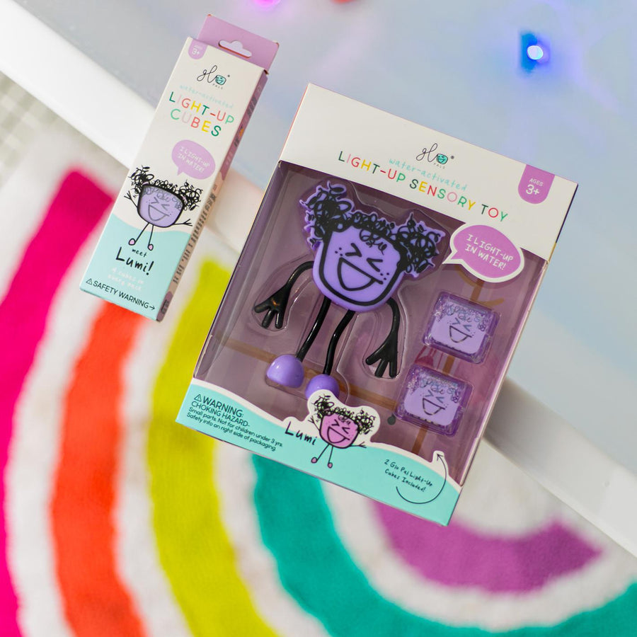 GloPals: Light Up Sensory Toy + Cubes-Bath Toys-GloPals-Purple-bluebird baby & kids