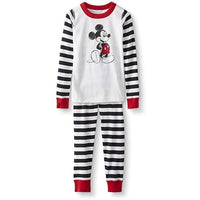 Mickey Mouse Striped Organic Pajamas-Pajamas-Hanna Andersson-6-7 Y-bluebird baby & kids