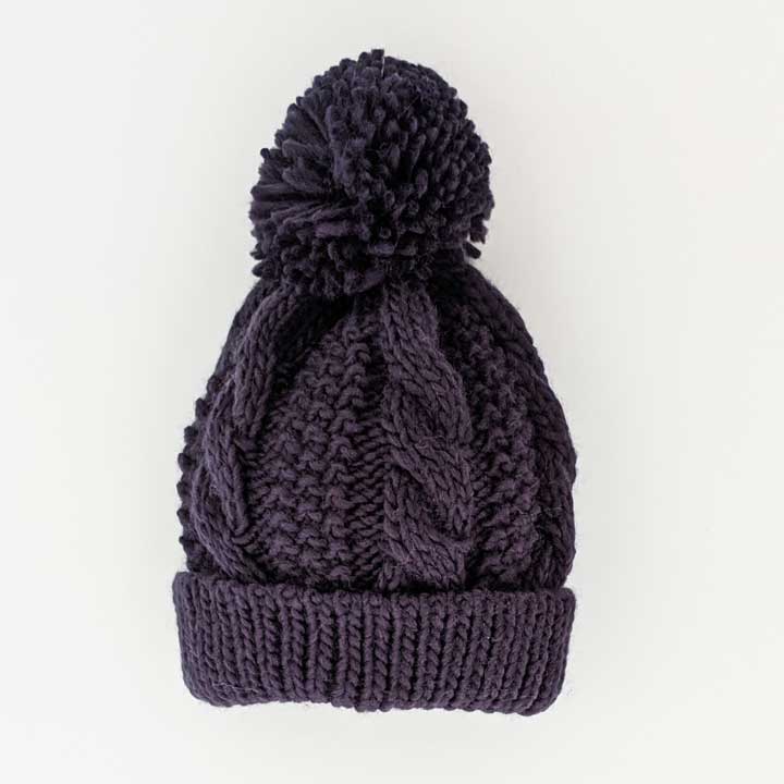 Indigo Cable Knit Beanie Hat-Hats-Huggalugs-S (0-6 Months)-bluebird baby & kids