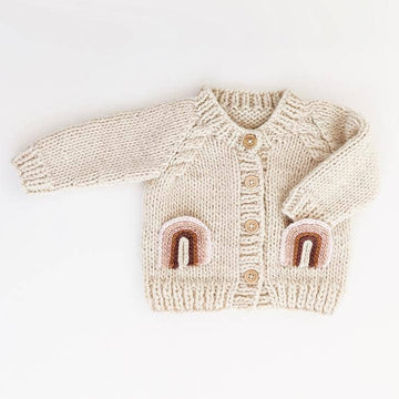 Rainbow Pocket Cardigan Sweater-Sweaters-Huggalugs-6-12 M-bluebird baby & kids