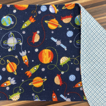 Outer Space with Rockets Burp Cloth-Burp Cloths-Little Petunias-bluebird baby & kids