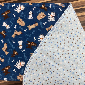Pups on Blue Burp Cloth-Burp Cloths-Little Petunias-bluebird baby & kids
