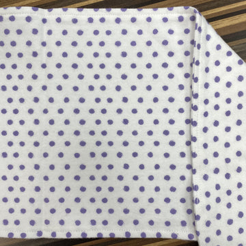 White/Purple Dots Burp Cloth-Burp Cloths-Little Petunias-bluebird baby & kids