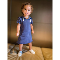 Kids' French Terry Hoodie Dress-Baby & Toddler Dresses-Loved Baby-Adobe-12-18m-bluebird baby & kids