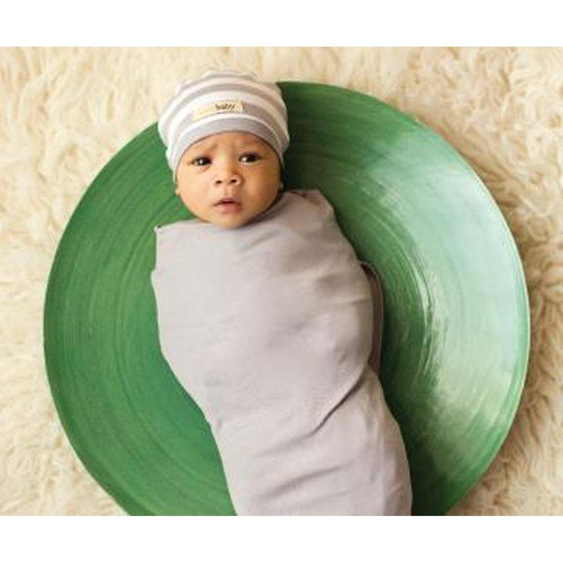 Light Gray Organic Swaddling Blanket-Blankets & Loveys-Loved Baby-bluebird baby & kids