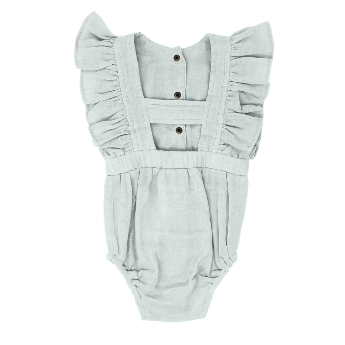 Muslin Ruffle Bodysuit-Bodysuits-Loved Baby-3-6 M-Cloud Grey-bluebird baby & kids