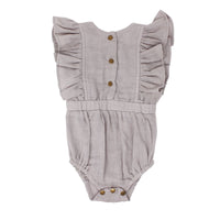 Muslin Ruffle Bodysuit-Bodysuits-Loved Baby-3-6 M-Cloud Grey-bluebird baby & kids