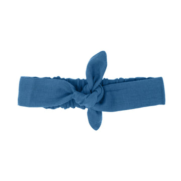Organic Muslin Tie Headband-Headbands-Loved Baby-0-6 M-Pacific-bluebird baby & kids