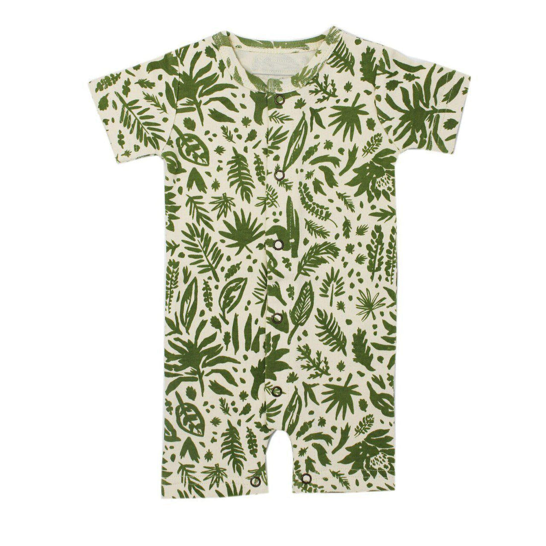 Organic Printed Short Sleeve Romper-Rompers-Loved Baby-6-9 M-Get Clover It!-bluebird baby & kids