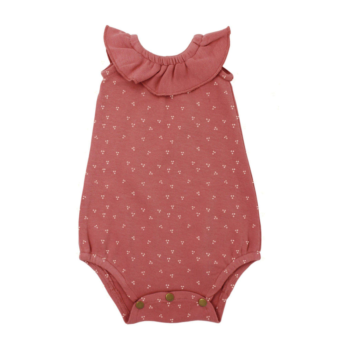 Organic Sleeveless Ruffle Bodysuit-Bodysuits-Loved Baby-0-3 M-Sienna Dots-bluebird baby & kids