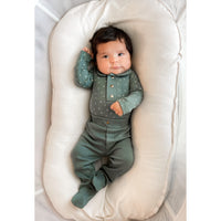 Organic Spruce Green Footed Pant-Bottoms-Loved Baby-0-3 M-Spruce Green-bluebird baby & kids