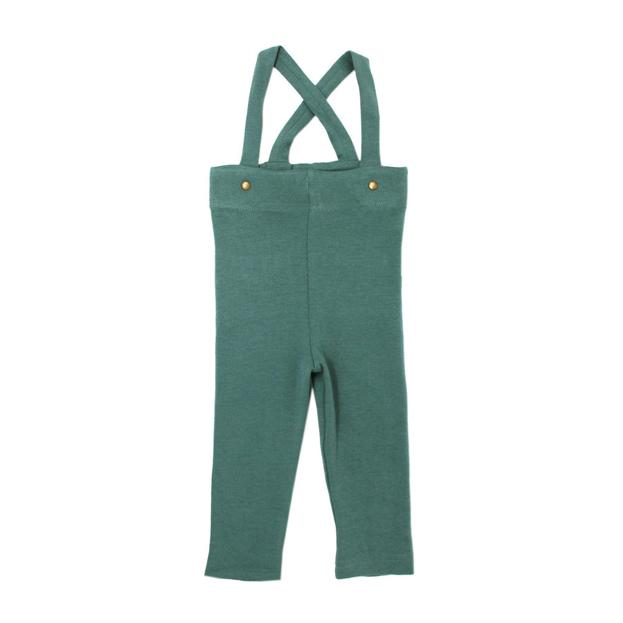 Organic Spruce Green Suspender Pant-Bottoms-Loved Baby-6-9 M-Spruce Green-bluebird baby & kids
