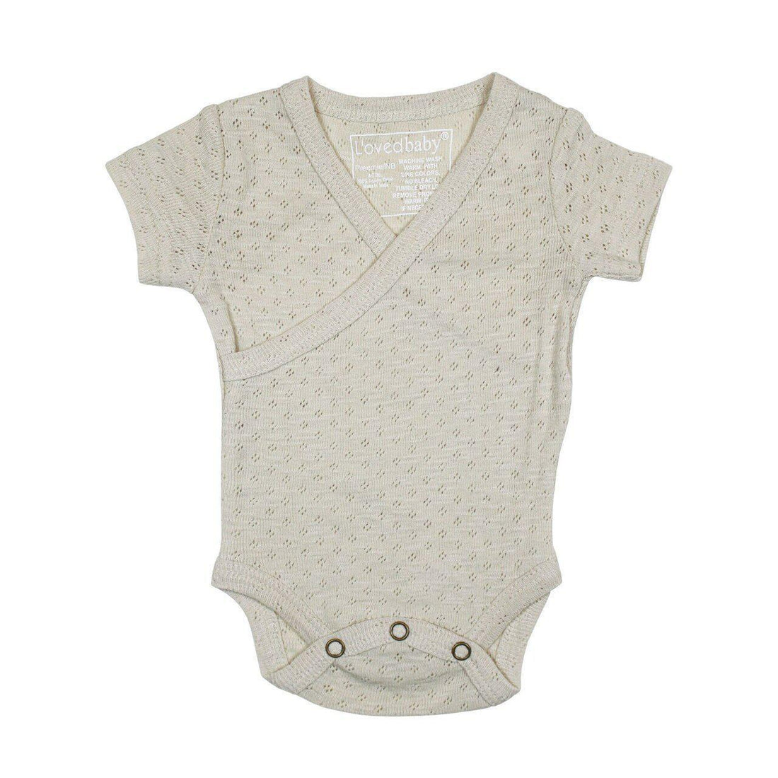 Organic Stone Pointelle Wrap Bodysuit-Bodysuits-Loved Baby-0-3 M-bluebird baby & kids
