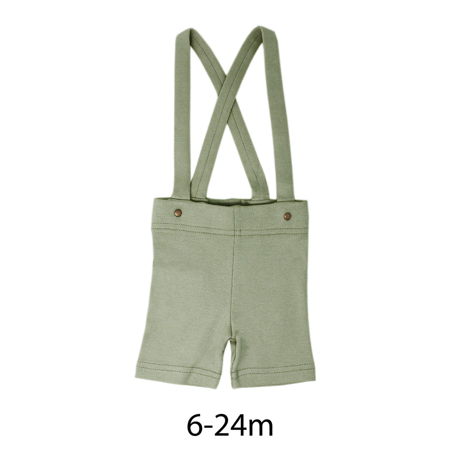 Organic Suspender Shorts-Bottoms-Loved Baby-6-9 M-Fern Green-bluebird baby & kids