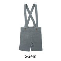 Organic Suspender Shorts-Bottoms-Loved Baby-6-9 M-Moonstone Gray-bluebird baby & kids