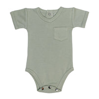 Organic V-Neck Bodysuit-Bodysuits-Loved Baby-0-3 M-Seafoam-bluebird baby & kids