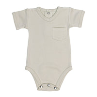Organic V-Neck Bodysuit-Bodysuits-Loved Baby-0-3 M-Stone-bluebird baby & kids