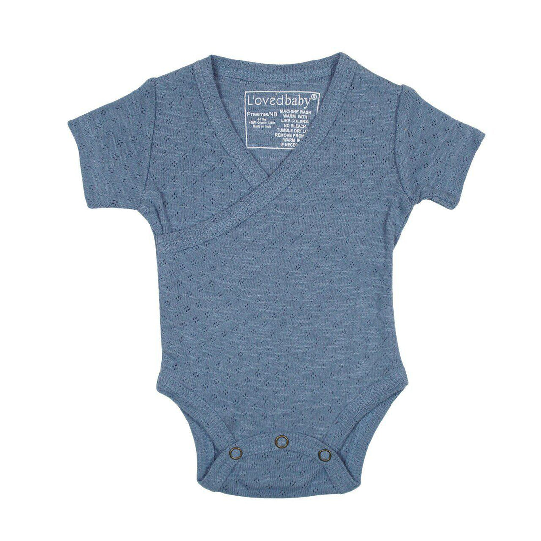 Pool Blue Pointelle Wrap Bodysuit-Bodysuits-Loved Baby-0-3 M-bluebird baby & kids