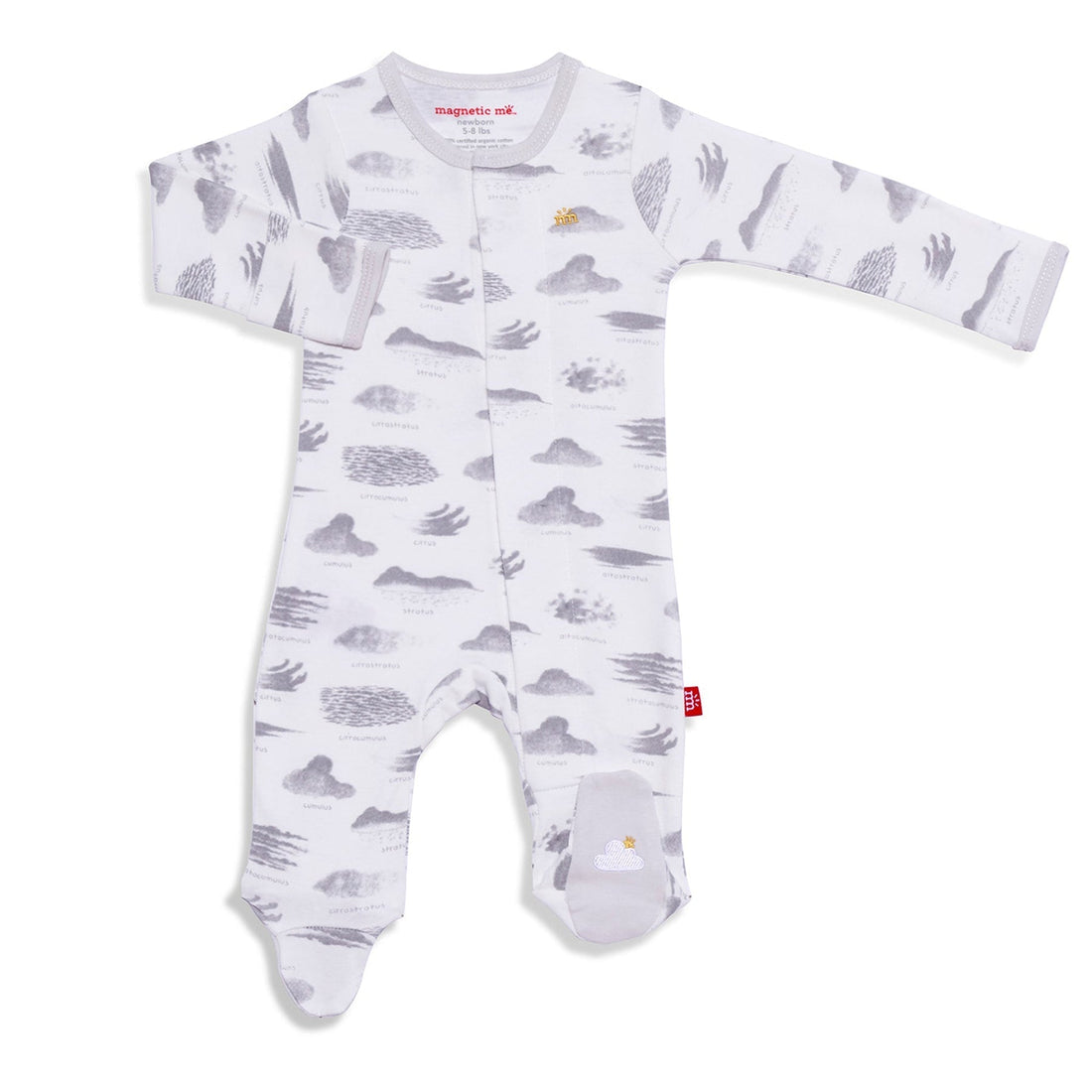 Cloud Mine Organic Cotton Magnetic Footed Pajama-Pajamas-Magnetic Me-Newborn-bluebird baby & kids