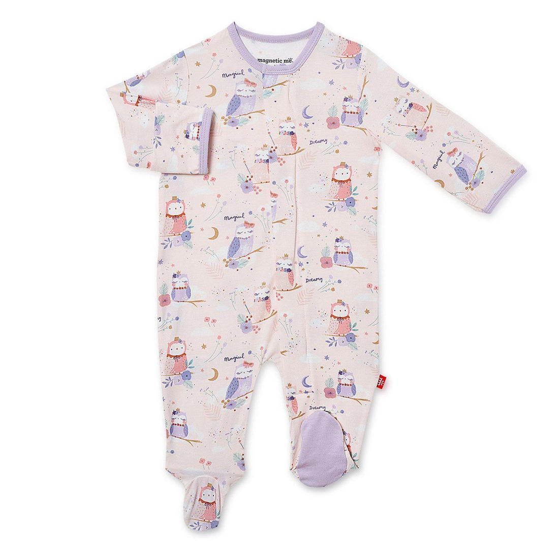 Owl Love You Forever Modal Magnetic Footie-Pajamas-Magnetic Me-0-3 M-bluebird baby & kids