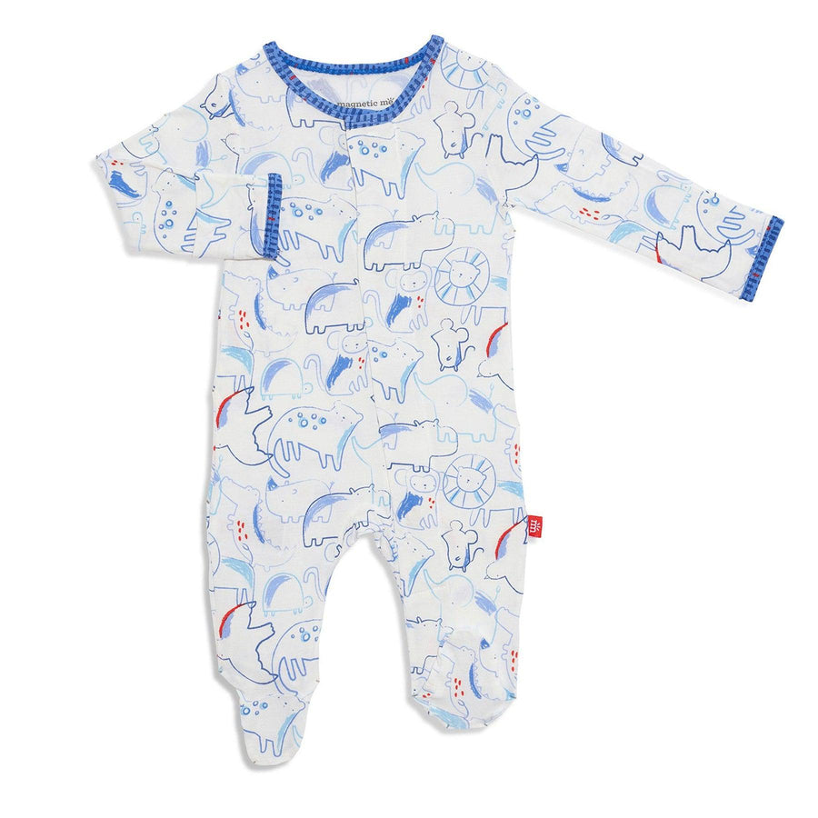 Roarsome Friends Magnetic Modal Footed Pajama-Pajamas-Magnetic Me-Newborn-bluebird baby & kids