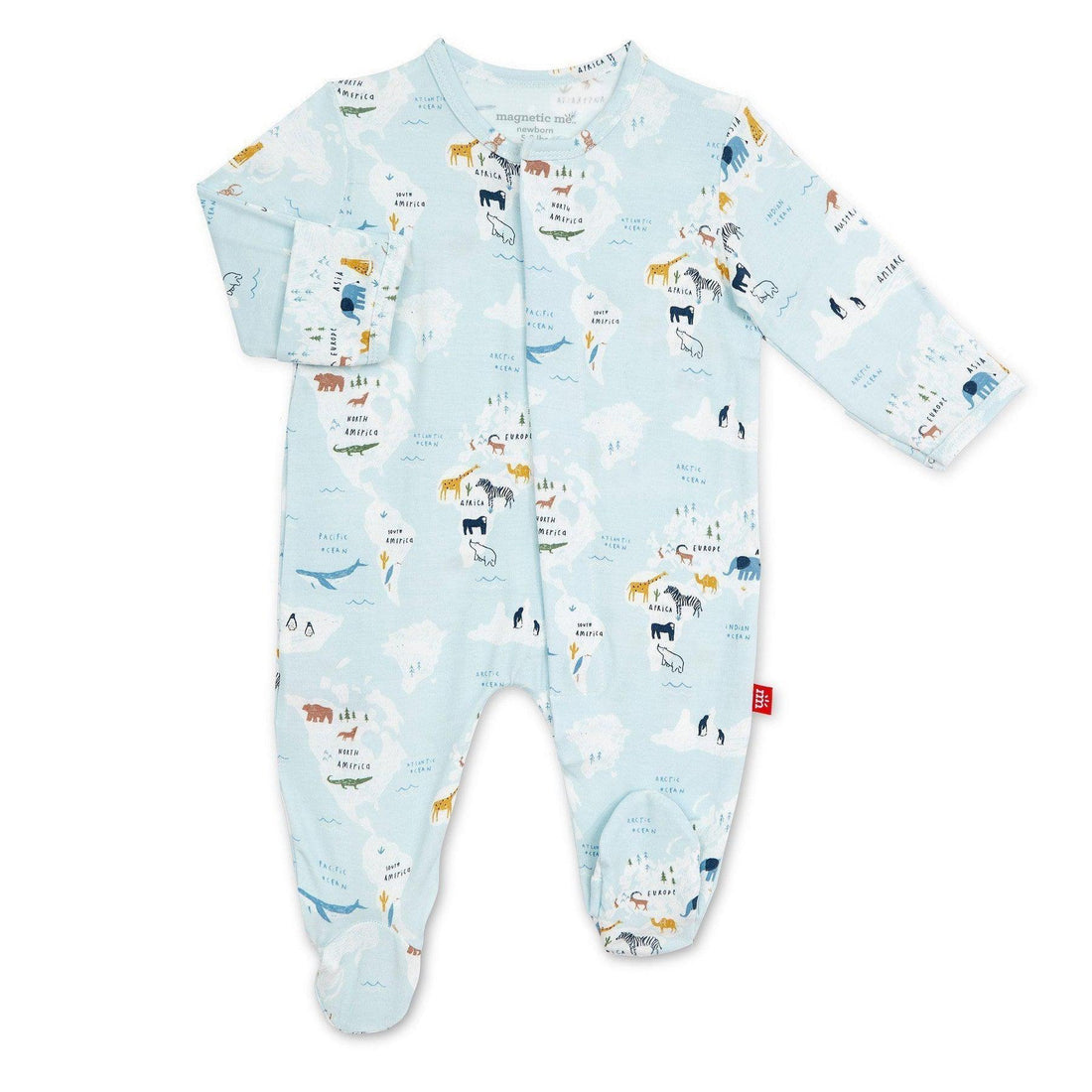 Sea The World Magnetic Modal Footed Pajama-Pajamas-Magnetic Me-Newborn-bluebird baby & kids