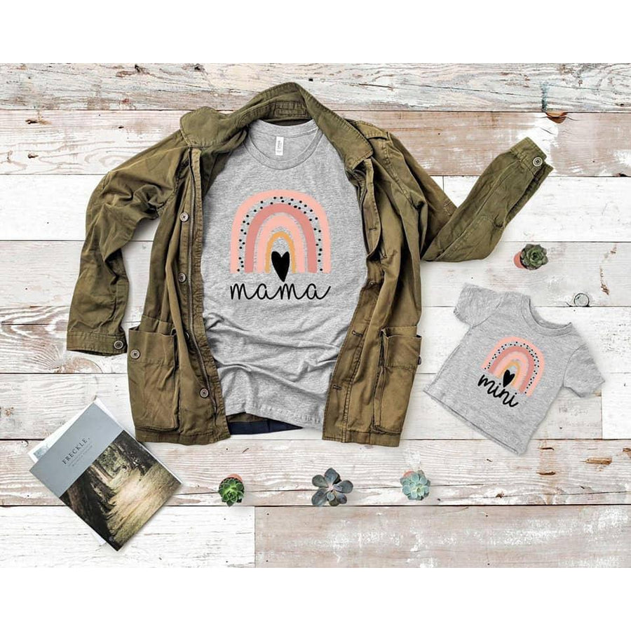 Mini Peach Rainbow Toddler - Mommy and Me-MidWest Tees-2T-bluebird baby & kids