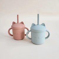 Meow Double Handle Straw Cat Cups