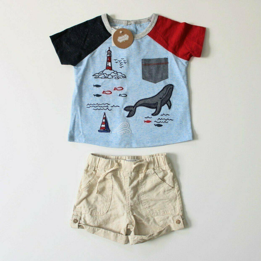 Whales and Khakis Playset-Clothing Set-Mudpie-3-6 M-bluebird baby & kids
